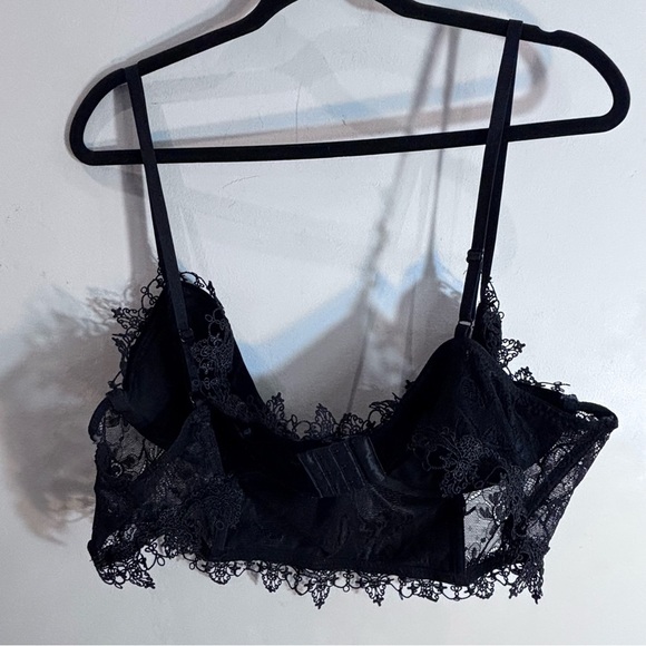 DOLLS KILL Sz 3X Widow Black Lace Velvet Bralette Goth Punk Adjustable Straps - Picture 6 of 11